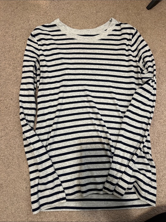 GAP Tops - GAP Navy & Gray Striped Long Sleeve Tee